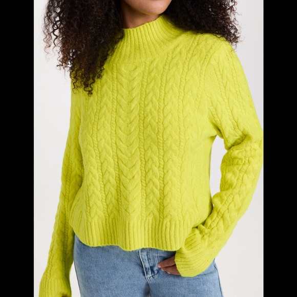 525 America Sweaters - NWT 525 America Rhia Lime Cable Knit Sweater